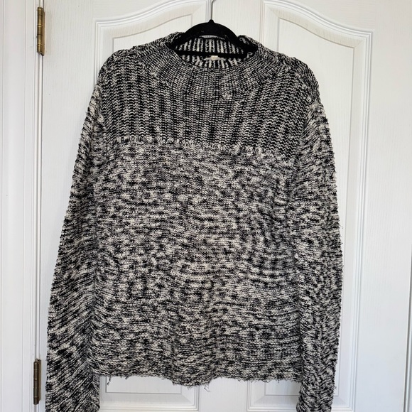 Eileen Fisher Black and White Peruvian Organic Cotton Knit Women's Sweater Sz M - Picture 4 of 8